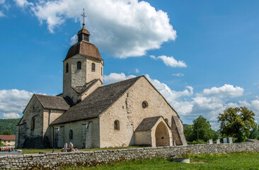 Poster - Église romane de Saint-Hymetière, Jura, France