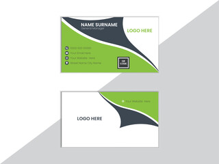 Wall Mural - Double-sided creative business card template. Portrait and landscape orientation. Horizontal and vertical layout. Vector illustration