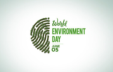 Wall Mural - beat plastic pollution- World Environment day concept design. Happy Environment day, 05 June. World map with Environment day background illustration. 