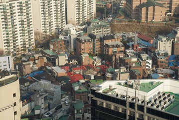 Sticker - Apartment Landscape in Seoul, Korea