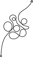 Wall Mural - complex and easy messy line. hand drawn doodle knots curved in round form. starting graphic point an