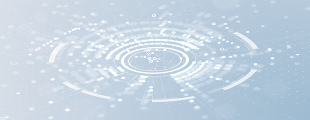 Cloud technology. Integrated digital web concept background