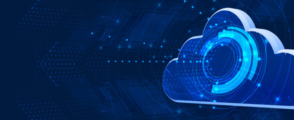 Cloud technology. Integrated digital web concept background