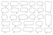Set of line speech bubbles with editable stroke. Speak bubble text, cartoon chatting box, message box. Blank empty vector speech bubbles. Cartoon balloon word design.