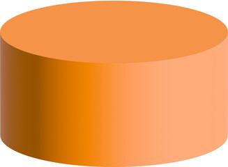 Wall Mural - Orange 3d podium cylinder geometric shape element sign symbol isolated png