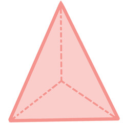 geometric triangle pyramid dotted lines show three dimensional translucent vector editable  