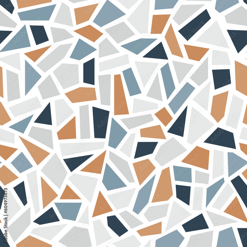 Terrazzo vector ceramic mosaic seamless pattern. Stone marble texture ...