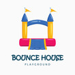 bounce house logo icon design vector flat isolated illustration