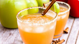 Apple cider margarita with brown sugar and spices, fall cocktail idea, generative ai