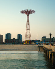 Poster - View of the Parachute Jump from the pier at Coney Island, Brooklyn, New York