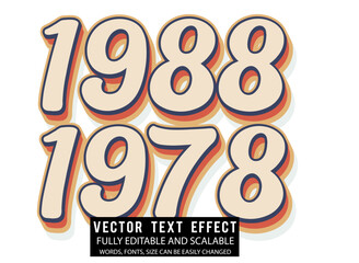 Wall Mural - Retro 3d Vector Editable Text Effect With Text Effect