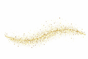 Wall Mural - golden sequins on a white background, a flow of golden sequins.