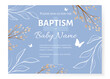 Baptism Invitation Card Design. Invitation Template with Cross. Vector illustration EPS10