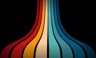 Vintage Striped Backgrounds, Posters, Banner Samples, Retro Colors from the 1970s 1900s, 70s, 80s, 90s. retro vintage 70s style stripes background poster lines. shapes vector design graphic 1980s