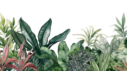 Wall Mural - cluster of houseplants. as a frame border, copyspace, generative ai