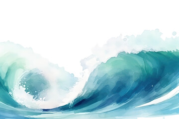Wall Mural - dreamy ocean waves as a frame border, copyspace, generative ai.