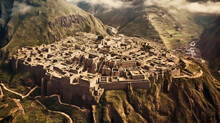 Aerial View Of An Inca City - Generative Ai