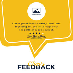 Client or customer service review testimonial social media post, Customer or client service feedback review post design template