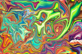 Fototapeta Młodzieżowe - Art rainbow color splash brush strokes paint abstract background