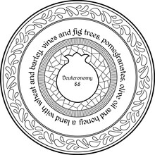 Black Linear Mandala Of Deuteronomy 8:8 Bible Verse