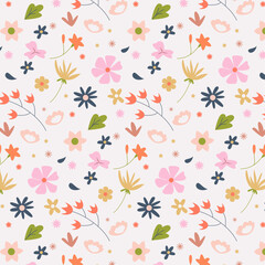 Vector spring flower pattern collection. Floral abstract seamless patterns.