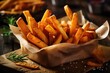 Sweet Potato Fries in a close-up shot, macro shot - made with generative AI tools