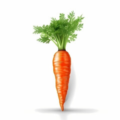 Single Carrot Realistic Nature Illustration