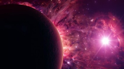 Wall Mural - Space Planet and Galaxy Nebula (Animation 4K)
