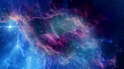 Wall Mural - Cosmic Nebula and Galaxy Journey – 4K 3D Space Animation