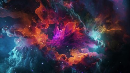 Wall Mural - Space Nebula and Galaxy Animation 4K