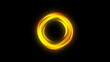 Golden circle lights abstract background. Bright shiny round border element.