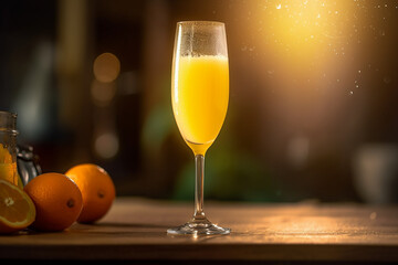 A Glass of mimosa cocktail 