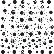 A Black And White Pattern With Circles And Stars Seamless Background.