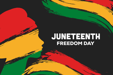 Wall Mural - juneteenth freedom day background illustration with brush stroke effect style