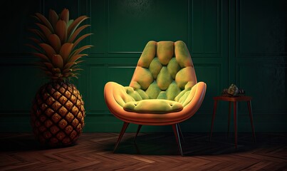 get tropical vibes with this unique ananas armchair design creating using generative ai tools