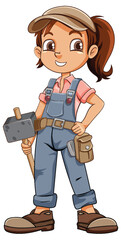 Poster - Maintenance girl cartoon character