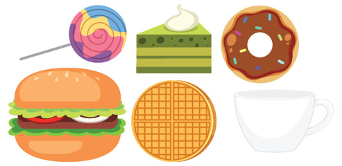 Sticker - Set of food simple style