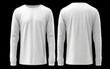 © DendraCreative - White long sleeve t shirt front and back view isolated on white background. Generative AI
