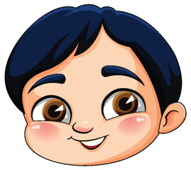 Wall Mural - Cute boy cartoon head