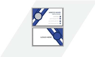 Modern blue business card design template. Creative and clean minimalist style Vector illustration Professional template card inspiration  . 