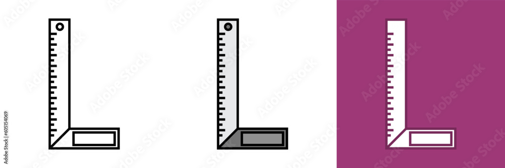 Elbow Ruller Icon, The elbow ruler icon represents a measuring tool ...