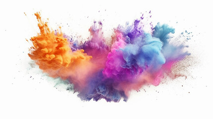 colored powder explosion on a white background. 