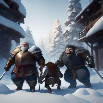 Trolls in Snowy Village