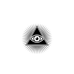 Masons symbol All seeing eye of God icon isolated on white background