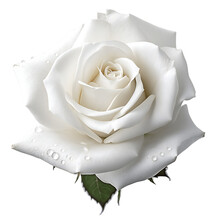 White Rose Close-up. Isolated On A Transparent Background. KI. 