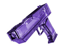 Purple Glass Pistol 3D Render