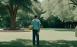 © Fernando - a man is standing in a park with trees - Generative AI