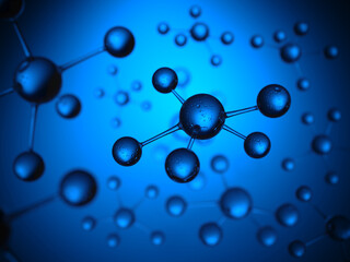 Wall Mural - Molecule Atom Model Abstract structure science and medical concept