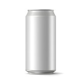 Fototapeta Koty - 330 ml aluminum beverage drink soda can isolated on white and transparent background. Png transparent.