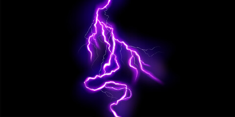 Wall Mural - lightning light effect background realistic flash with lightning electric explosion vector illustrat